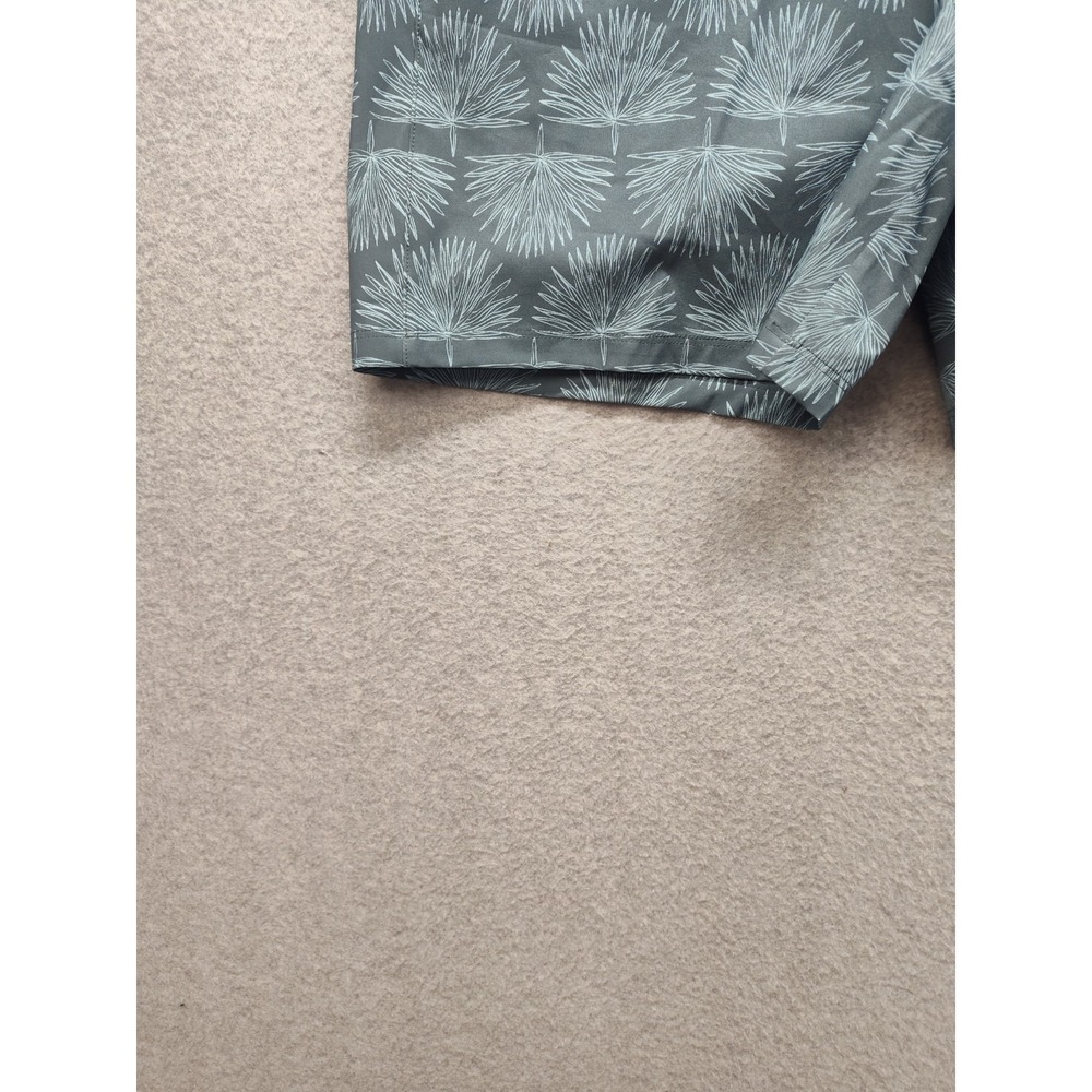 All In Motion Men Short M Blue Palm Print Elastic Waist Mid Rise Pull On Casual - Picture 4 of 16